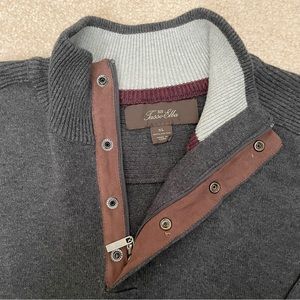 Tasso Elba - Mens 1/4 Zip Sweater - Charcoal - XL